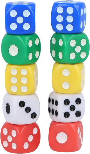 HENBRANDT Sechsseitiges Würfelset Farbiges Würfelspiel (D6) 10er-Pack
