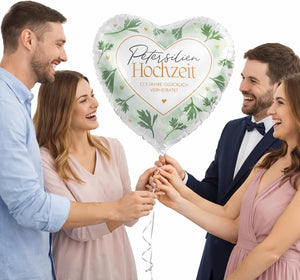 Herz-Folienballon * PETERSILIEN HOCHZEIT * als Deko und Geschenk zum 12,5 Jahre Hochzeit | Größe: 43cm | Partydeko Luftballon Ballon Petersilienhochzeit