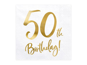 PartyDeco Servietten 70.Geburtstag 20 Stück 33x33cm 3-lagig Papierservietten Geburtstagsservietten