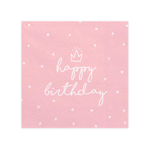 Servietten "Happy Birthday" 20Stk./33x33cm | Schwarz