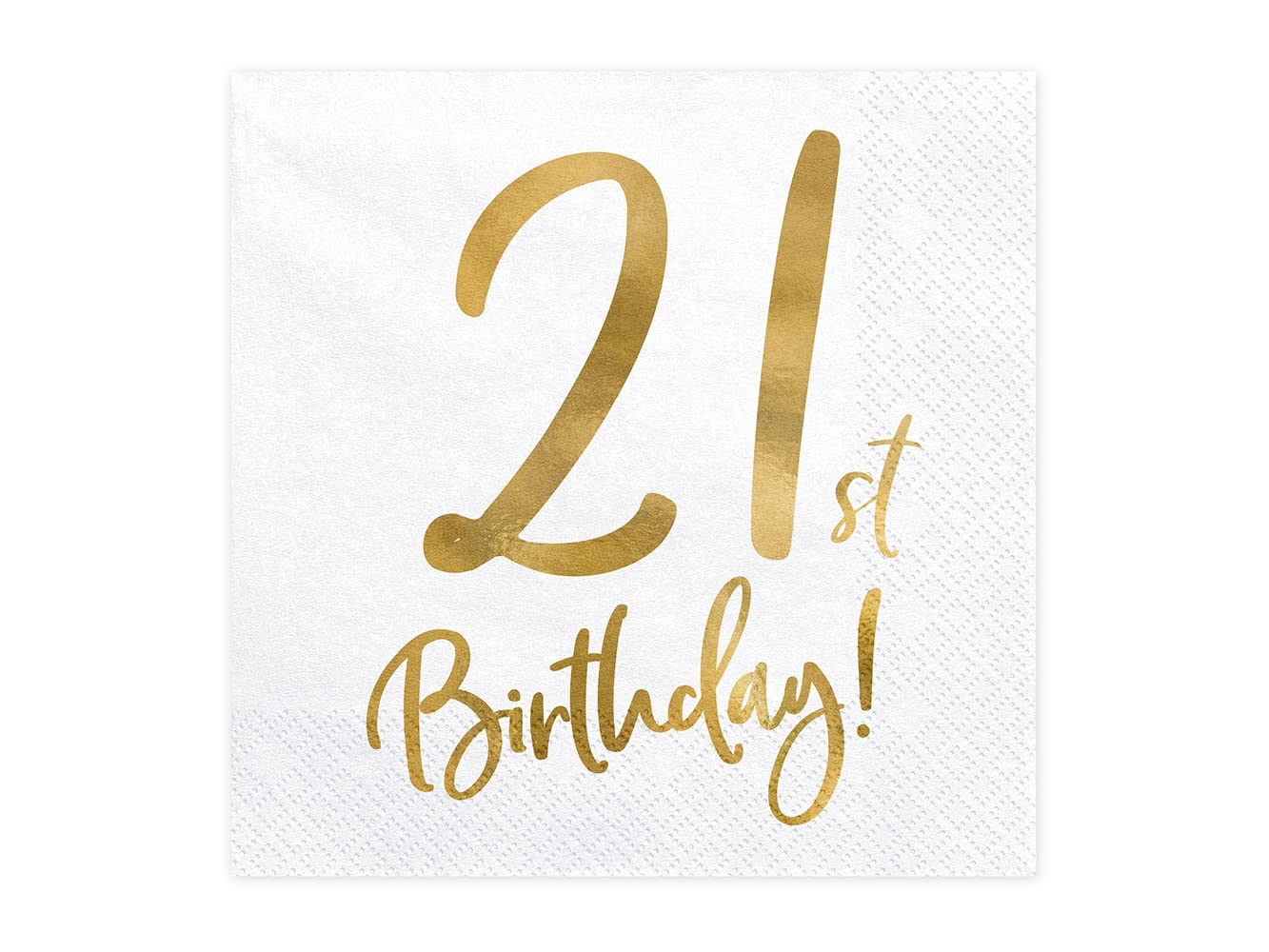 Party Deco Servietten für Geburtstag - 18th Birthday - 18. Geburtstag mit Goldschrift, 33 X 33 cm - Geburtstagsdeko Papierservietten für Event, Geburtstagparty, Jubiläum, Geburtstagsfeier