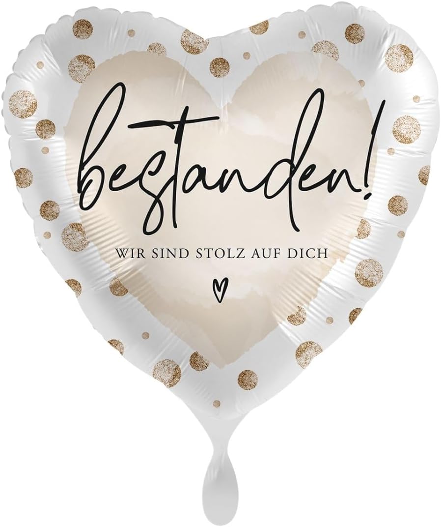Folienballon Herzballon bestanden! Wir sind stolz auf Dich, ca. 43 cm - 81153