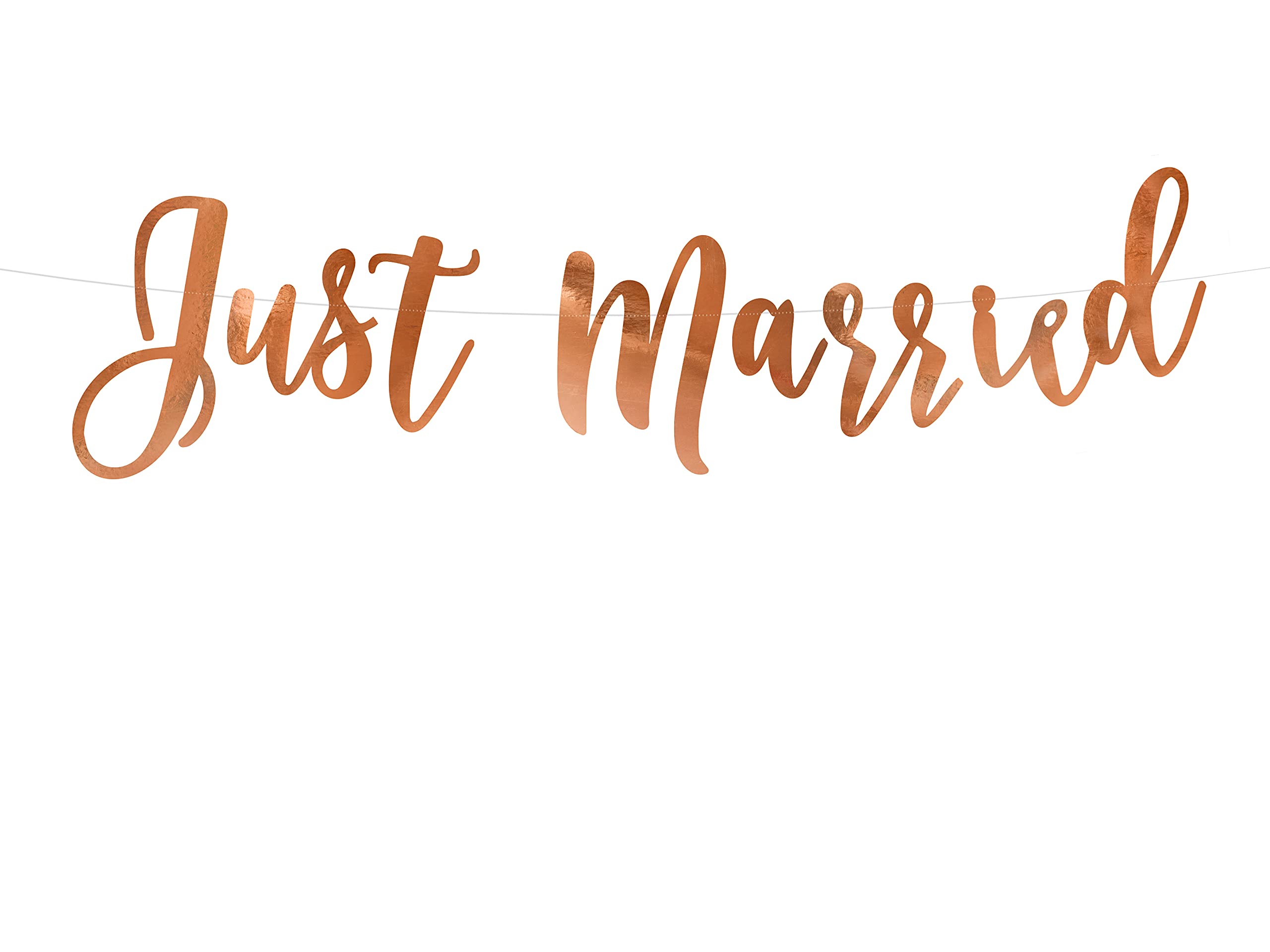 Partydeco Banner Just Married Rosegold