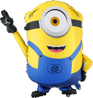 Folienballon Minion Mel 72x64 cm | XXL Ballon für Helium oder Luft - Luftballon für Party Kindergeburtstag | Minions Folienluftballon als Geburtstagsdeko Partydeko
