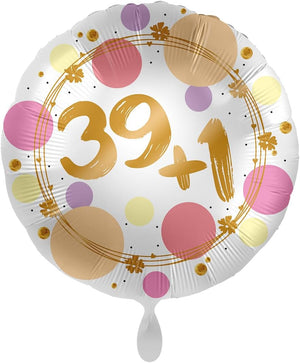 Shiny Dots 39+1-40. Geburtstag Ballon Folienballon 43cm