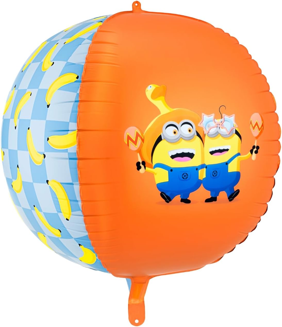 Folienballon Ball mit Minions 75 cm | Runder Minion Luftballon mit Helium oder Luft | Kindergeburtstag Deko | Wiederverwendbar – inkl. Röhrchen
