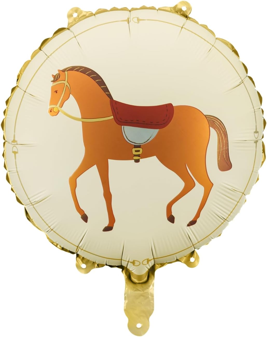 Runder Folienballon Pferd – Farbmix – 45 cm – Luft & Helium – Wiederverwendbar