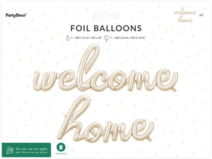 Folienballon "Welcome Home" 335x71 cm | Cappuccino
