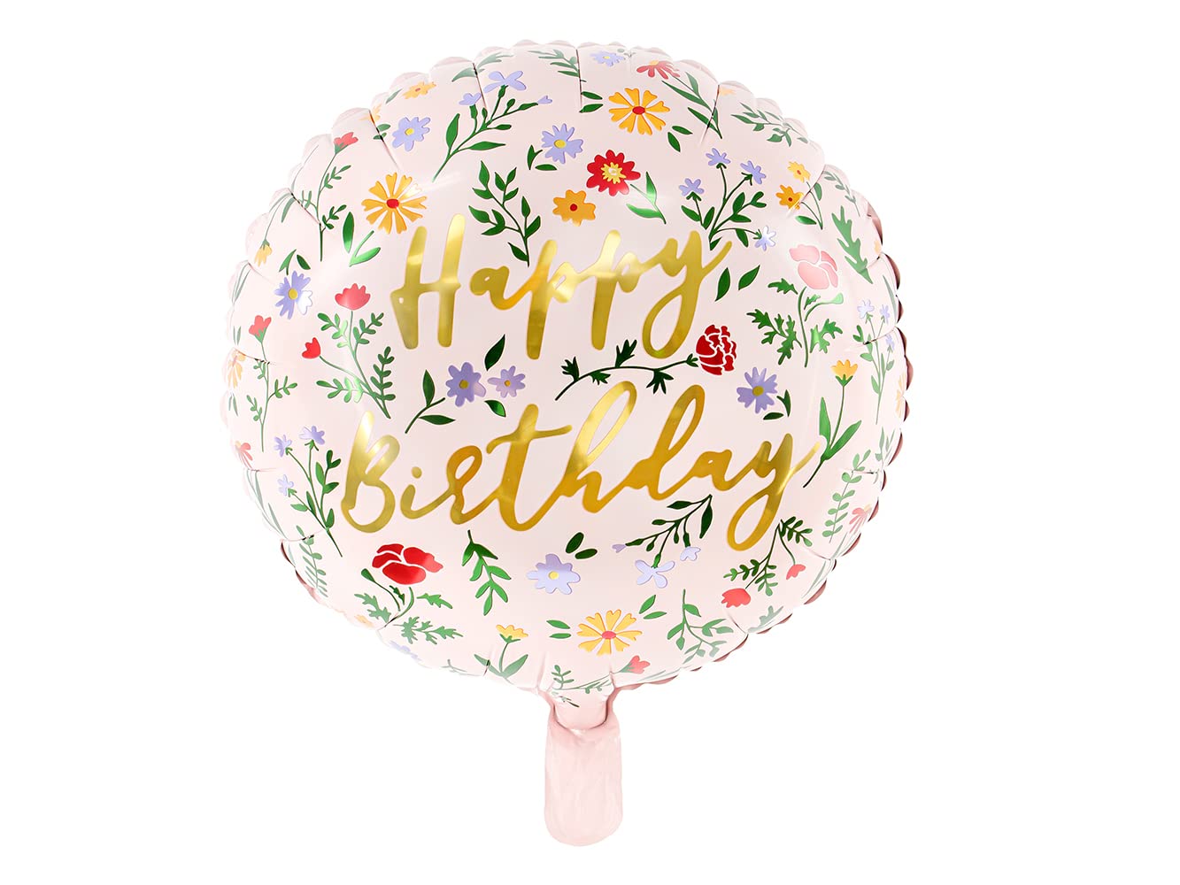Folienballon Happy Birthday to You 35cm rund Helium Luftballon Kindergeburtstag Geburtstag weiß gold