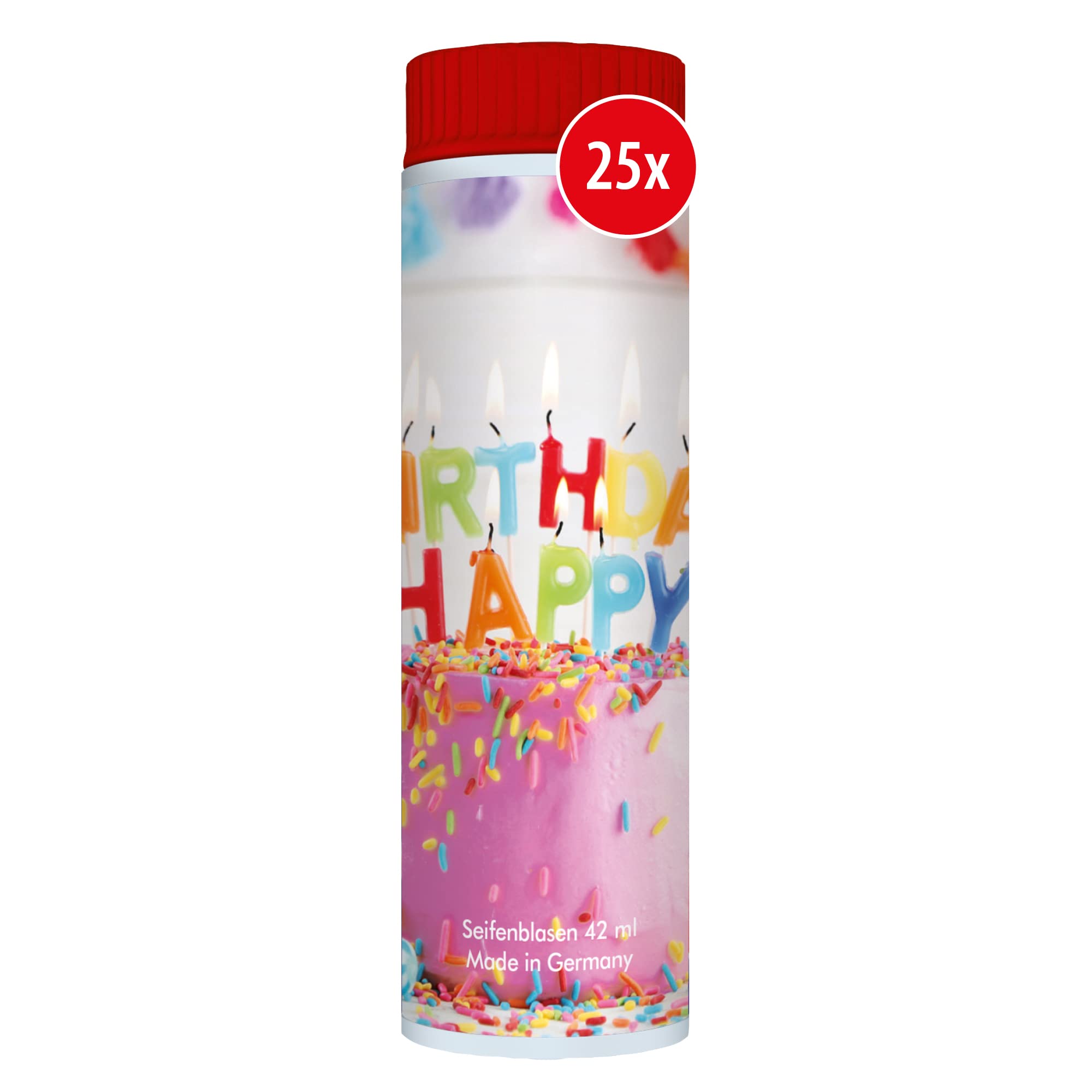 PUSTEFIX - 420869210 Seifenblasen Set I 25 x Klassik 42ml I Bunte Rainbow Bubbles Made in Germany I Seifenblasen für Hochzeit, Kindergeburtstag, Standesamt, Polterabend I 25 x 42 ml Vorteilspack