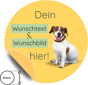 Kleine hochwertige Aufkleber selbst gestalten 30mm Individuell gestalten | selbstklebend, wetterfest & glänzend | Sticker mit Logo oder Text