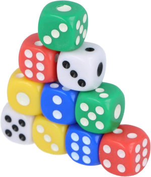 HENBRANDT Sechsseitiges Würfelset Farbiges Würfelspiel (D6) 10er-Pack