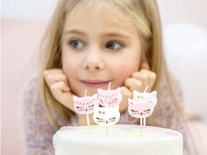 PartyDeco Geburtstagskerzen Kätzchen | 2 cm - 6 STK.