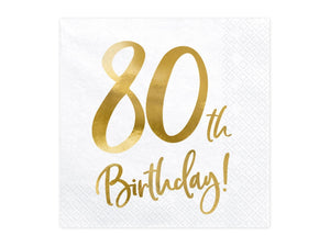 PartyDeco Servietten Birthday Gold 40th. 33x33cm/20St.