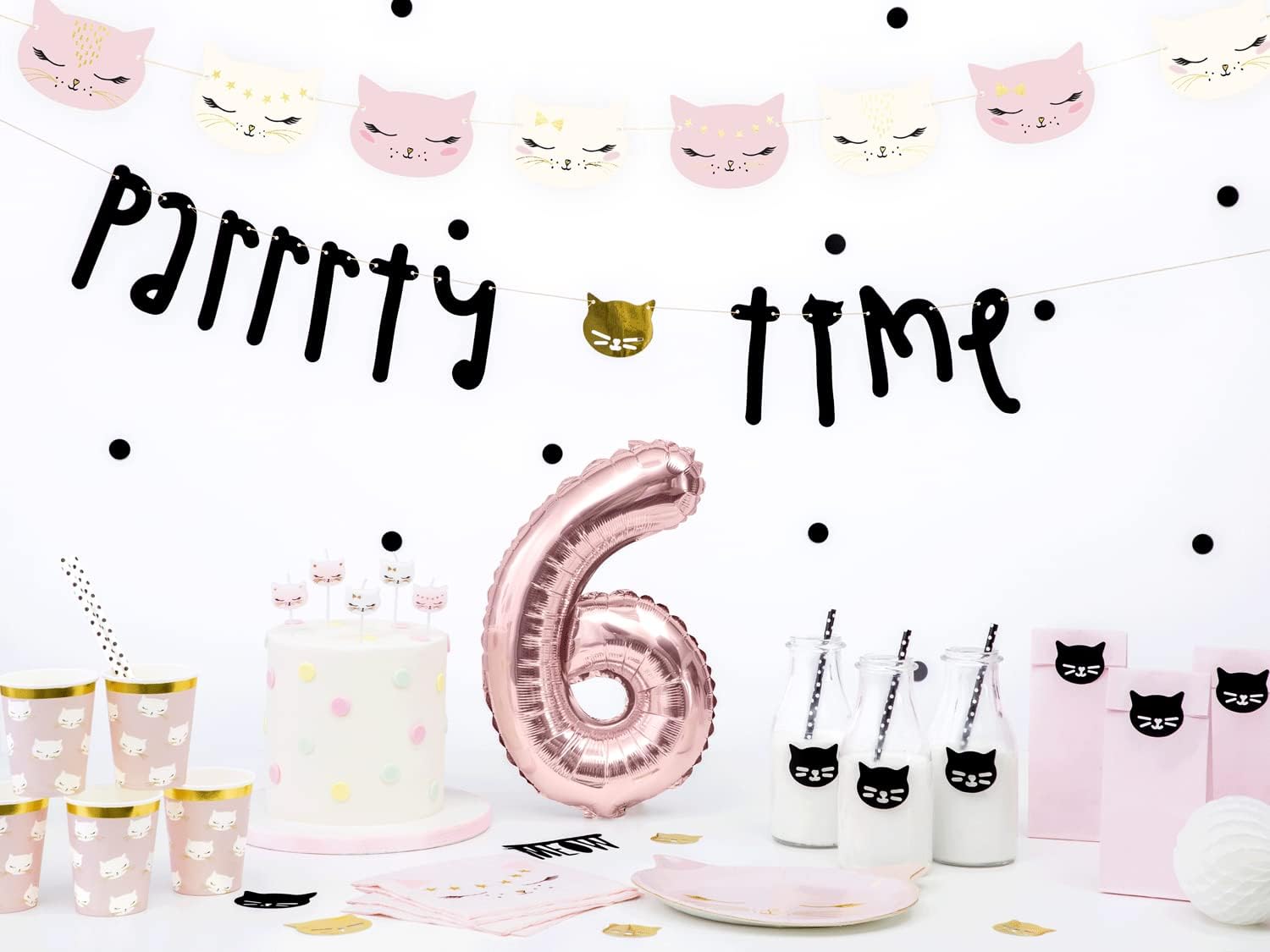 PartyDeco Geburtstagskerzen Kätzchen | 2 cm - 6 STK.
