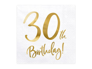 PartyDeco Servietten Birthday Gold 40th. 33x33cm/20St.
