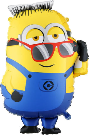 Folienballon Minions Ron 53 x 79 cm | XXL Ballon für Helium oder Luft - Luftballon für Party Kindergeburtstag | Minion Folienluftballon als Geburtstagsdeko Partydeko