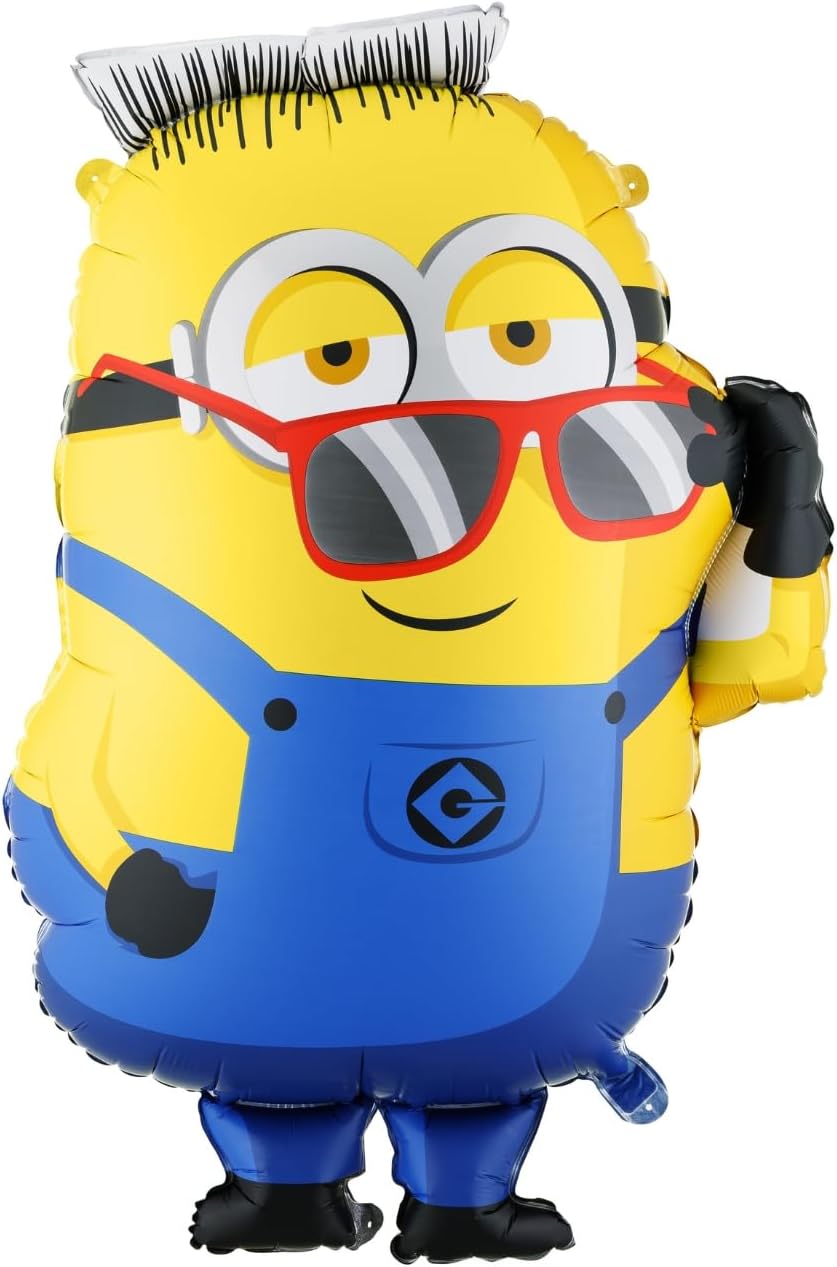 Folienballon Minions Ron 53 x 79 cm | XXL Ballon für Helium oder Luft - Luftballon für Party Kindergeburtstag | Minion Folienluftballon als Geburtstagsdeko Partydeko