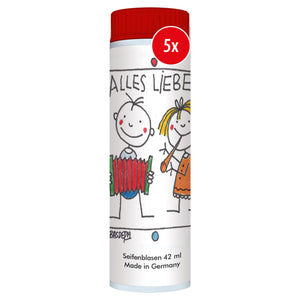 PUSTEFIX - 420869210 Seifenblasen Set I 25 x Klassik 42ml I Bunte Rainbow Bubbles Made in Germany I Seifenblasen für Hochzeit, Kindergeburtstag, Standesamt, Polterabend I 25 x 42 ml Vorteilspack