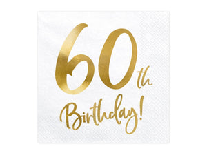 PartyDeco Servietten 70.Geburtstag 20 Stück 33x33cm 3-lagig Papierservietten Geburtstagsservietten