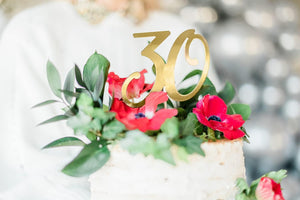 Cake Topper '30' 20,5cm Tortendeko Kuchendeko Cupcake Kuchen Torten Geburtstag Jubiläum