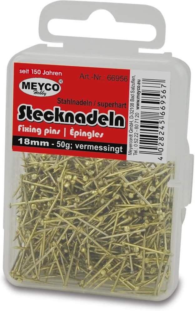 Pailletten - Stecknadeln vermessingt 13 mm - 50gr. goldfarben