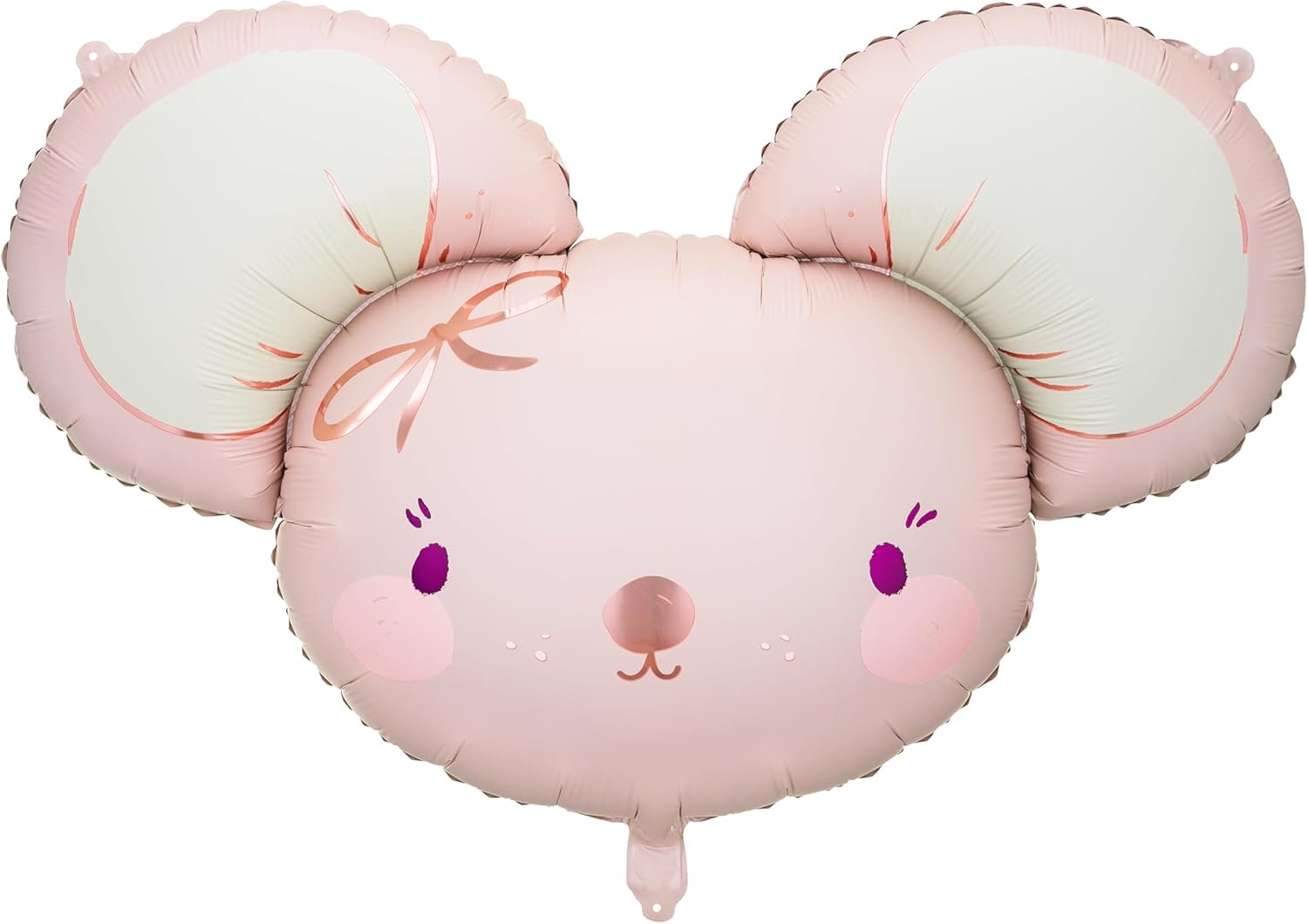 PartyDeco Folienballon Maus 75x46cm - XXL Ballon für Helium oder Luft - Luftballon zur Geburt Babyparty Baby Shower Mädchen Geburtstag - Folienluftballon als Geburtstagsdeko - Hellrosa