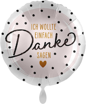 Folienballon * DANKE * als Deko und Geschenk | Text: Ich wollte einfach Danke sagen | Größe: 43cm | Partydeko Luftballon Ballon Dankeschön