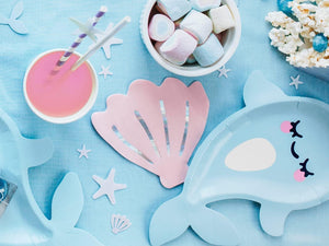 PartyDeco Servietten Muschel 20 Stück 13x12,5cm 3-lagig Papierservietten Geburtstagsservietten Kinder