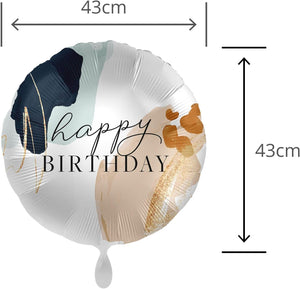 Folienballon Happy Birthday Ø 43cm Ballon für Helium oder Luft - Luftballon für Geburtstag | Folienluftballon als Geburtstagsdeko Glam Birthday Night