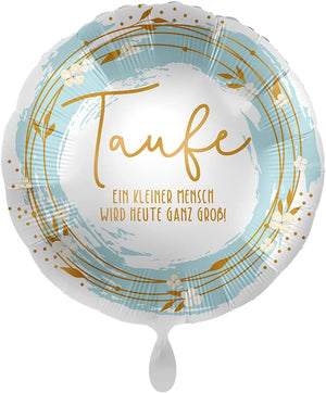 Folienballon Taufe, ein kleiner Mensch wird Heute ganz groß, ca. 43 cm
