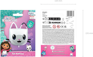 Folienballon Panda Pfötchen 65x57cm Gabby's Dollhouse - Ballon für Helium oder Luft - Kindergeburtstag Partydeko - Pandy Paws Folienluftballon Geburtstagsdeko - Weiß Schwarz