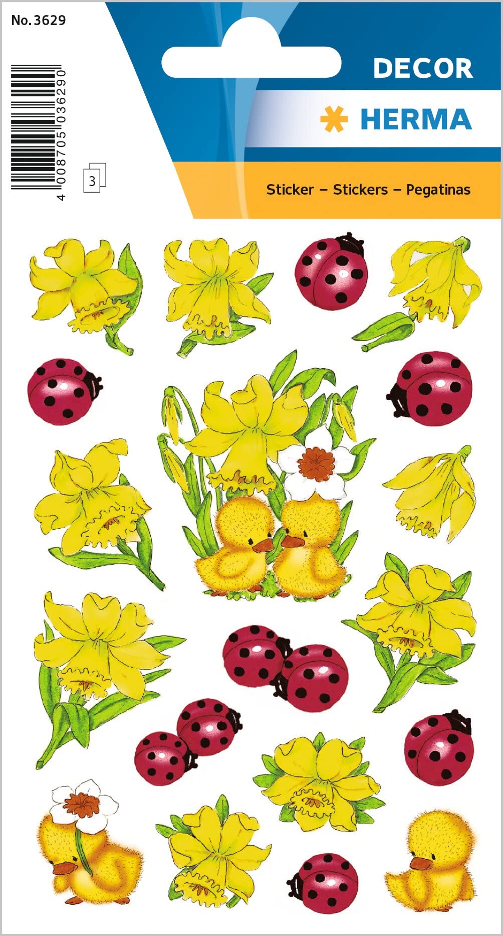 HERMA 3686 Aufkleber Ostereier Küken Bunt klein, 57 Stück, Ostern Sticker mit Ostermotiven, Happy Easter Etiketten für Ostergeschenke Osterdeko Scrapbooking Dekoration Geschenk Briefe DIY Basteln