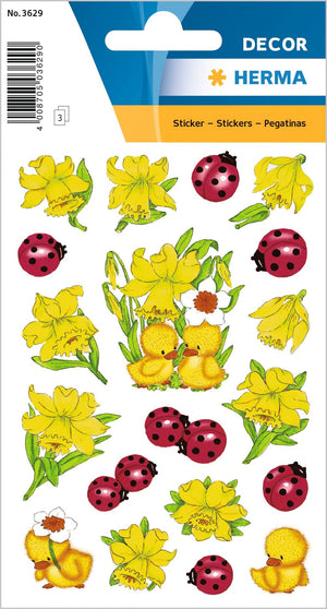 HERMA 3686 Aufkleber Ostereier Küken Bunt klein, 57 Stück, Ostern Sticker mit Ostermotiven, Happy Easter Etiketten für Ostergeschenke Osterdeko Scrapbooking Dekoration Geschenk Briefe DIY Basteln