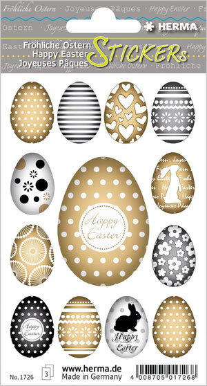 HERMA 3686 Aufkleber Ostereier Küken Bunt klein, 57 Stück, Ostern Sticker mit Ostermotiven, Happy Easter Etiketten für Ostergeschenke Osterdeko Scrapbooking Dekoration Geschenk Briefe DIY Basteln