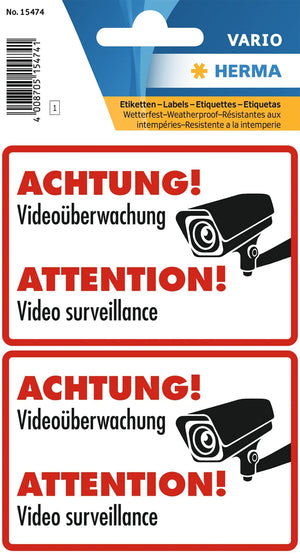 HERMA 15457 Werbung ja bitte Aufkleber wetterfest, 3 Stück, 79 x 34 mm, selbstklebend, groß, kostenlose Zeitungen und Reklame im Briefkasten erwünscht Etiketten Schild aus langlebiger Folie, weiß