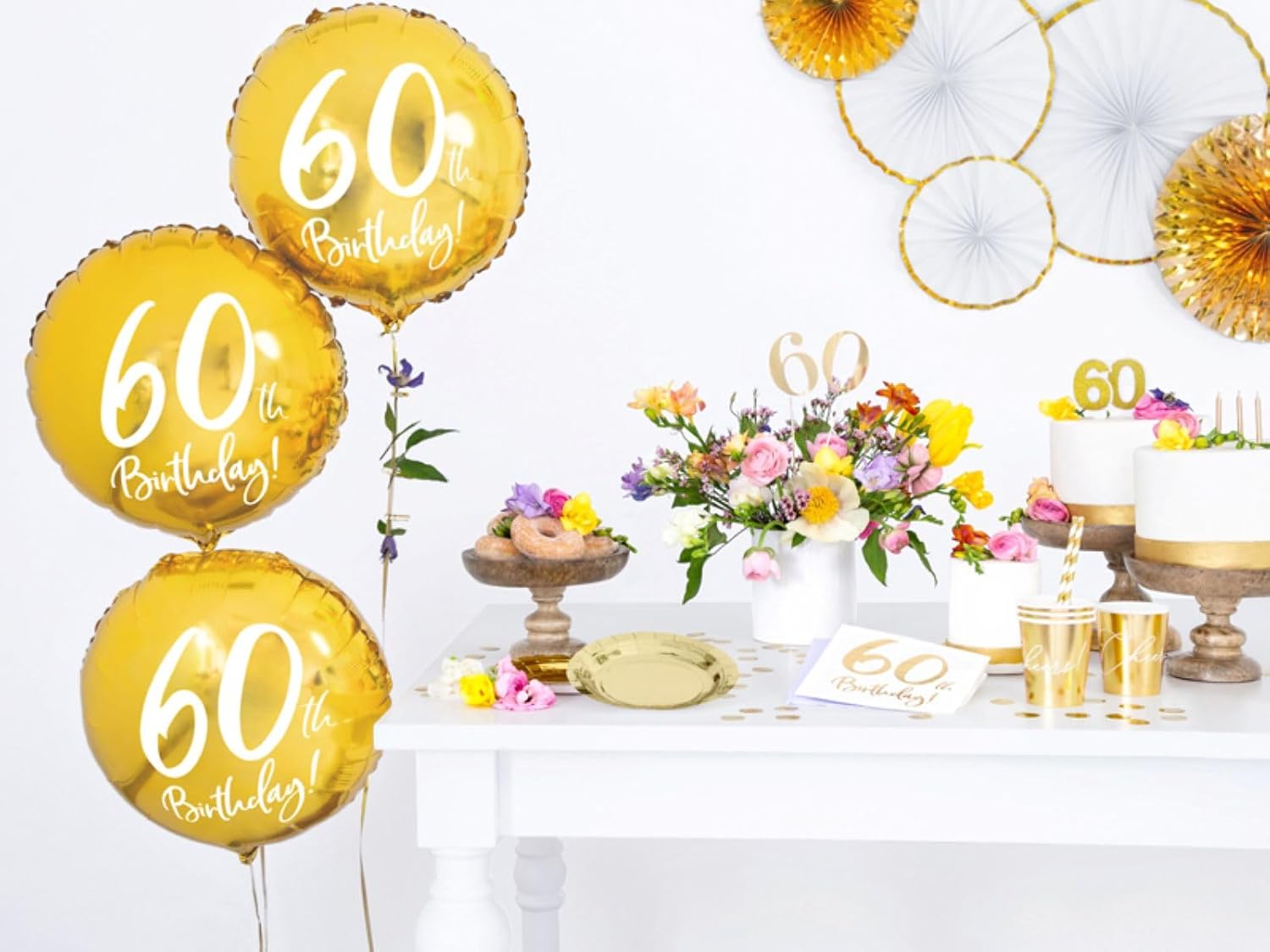 PartyDeco Servietten Birthday Gold 60th. 33x33cm/20St.