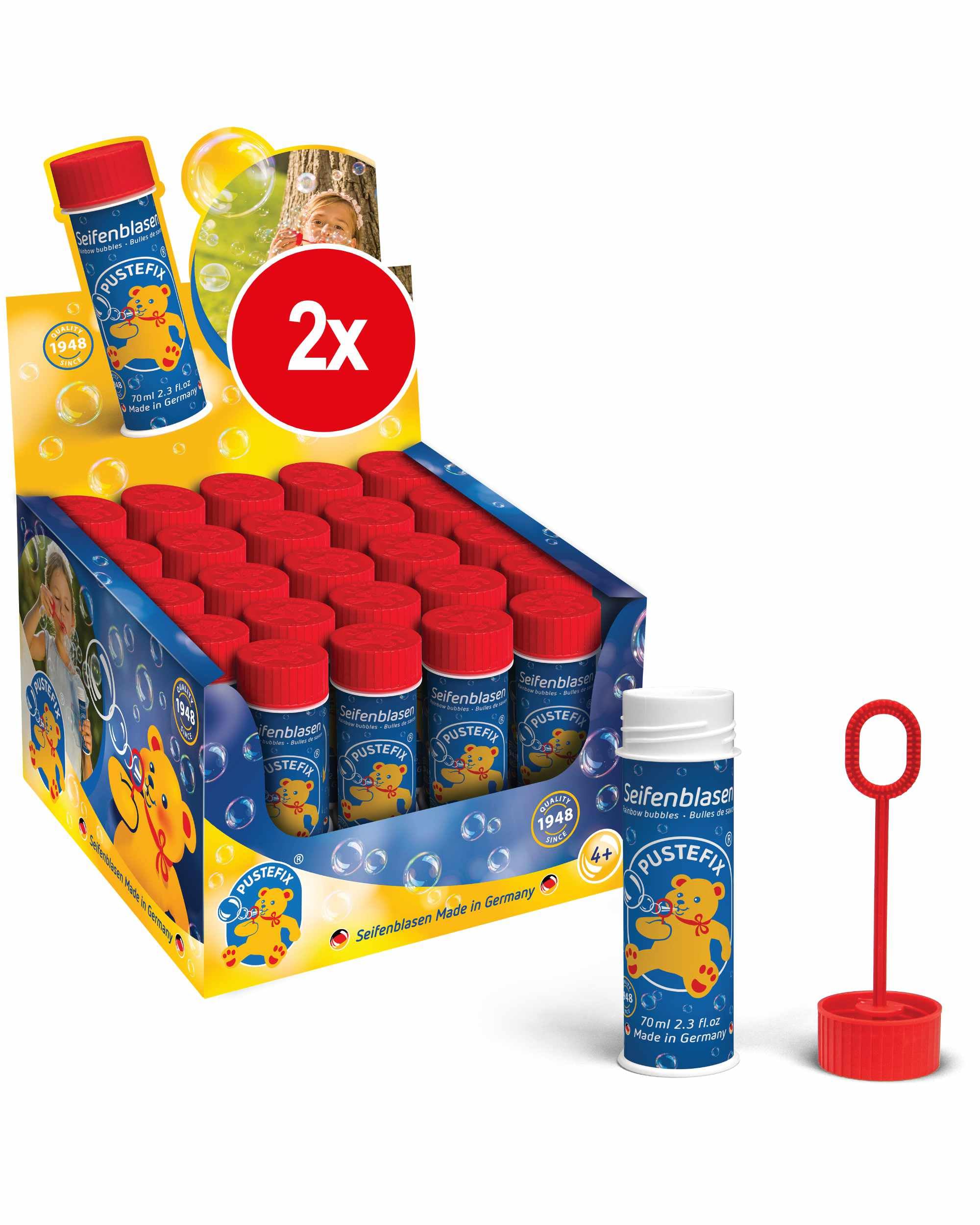 PUSTEFIX - 420869210 Seifenblasen Set I 25 x Klassik 42ml I Bunte Rainbow Bubbles Made in Germany I Seifenblasen für Hochzeit, Kindergeburtstag, Standesamt, Polterabend I 25 x 42 ml Vorteilspack