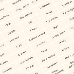 Tafeletiketten Küchen Tafel Aufkleber A-Z Beschriftung alle Begriffe 170x selbstklebende Gefrieretiketten Deutsch Made in Germany (Espresso-Schwarz)
