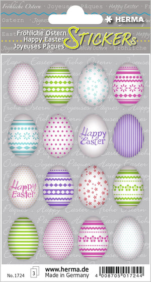 HERMA 3686 Aufkleber Ostereier Küken Bunt klein, 57 Stück, Ostern Sticker mit Ostermotiven, Happy Easter Etiketten für Ostergeschenke Osterdeko Scrapbooking Dekoration Geschenk Briefe DIY Basteln
