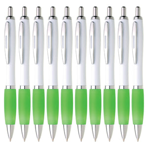 10er Pack Kugelschreiber Beidhändig Hochwertige Blaue Miene Ergonomisch Premium Qualität für Büro Schule und Haushalt (Pink)