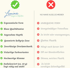 10er Pack Kugelschreiber Beidhändig Hochwertige Blaue Miene Ergonomisch Premium Qualität für Büro Schule und Haushalt (Pink)