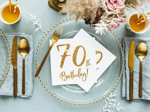 PartyDeco Servietten 70.Geburtstag 20 Stück 33x33cm 3-lagig Papierservietten Geburtstagsservietten