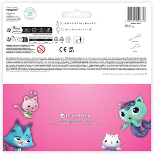 Folienballon Gabby's Dollhouse 92x90,5cm stehend - Ballon für Luft - Kindergeburtstag Mädchen Partydeko - Folienluftballon Geburtstagsdeko - Blau Rosa