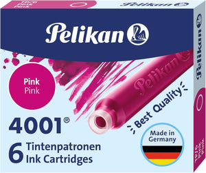 Pelikan 321075 Tintenpatrone 4001, 6 Patronen in der Faltschachtel, Pink