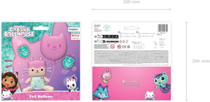 Folienballon Gabby's Dollhouse Baby Box 43x46cm mit Katze 35x37cm Set - DIY Ballon für Helium oder Luft - Kindergeburtstag Mädchen Partydeko - Folienluftballon Geburtstagsdeko