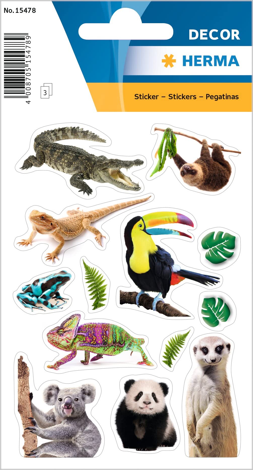 HERMA 15456 Tiere Sticker, Katzenkinder (24 Aufkleber, Papier, matt) selbstklebend, permanent haftende Motiv Etiketten für Mädchen und Jungen, bunt
