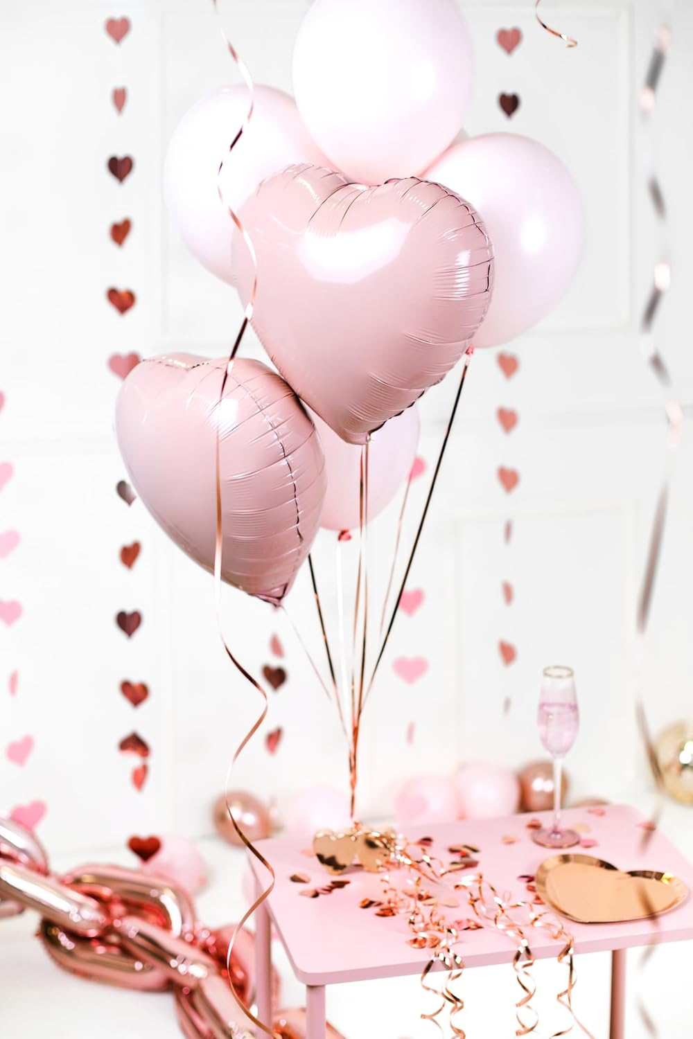 Ballongewicht Herzen 11,5x6cm - Beschwerer Gewichte für Helium Ballons Luftballons Heliumballons - Ballonhalter Ballonbeschwerer zur Hochzeit - Hochzeitsdeko & Partyzubehör - Rosegold