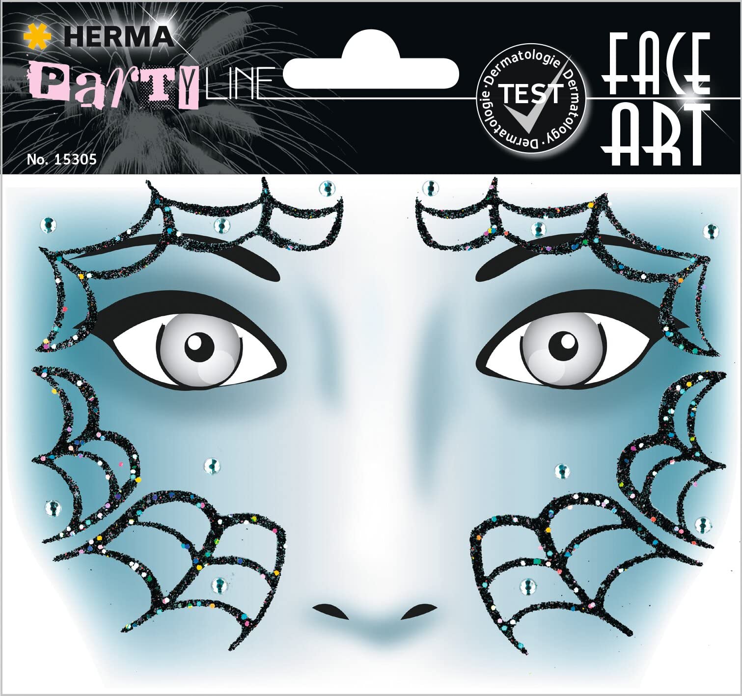 HERMA 15304 Face Art Sticker Bienen Blumen, dermatologisch getestet, ablösbare Glitzer Gesicht Aufkleber, temporäre Tattoos für Karneval Fasching Halloween Festival Kinder Geburtstag, gelb orange