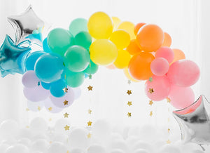 PartyDeco Girlande mit Goldsternen-Goldene Sterne Anhänger-Goldene Spiegelfolie Maße: 3,6 m Weihnachten Silvester Hochzeit Geburtstag Dekoration Hintergrund Vorhang